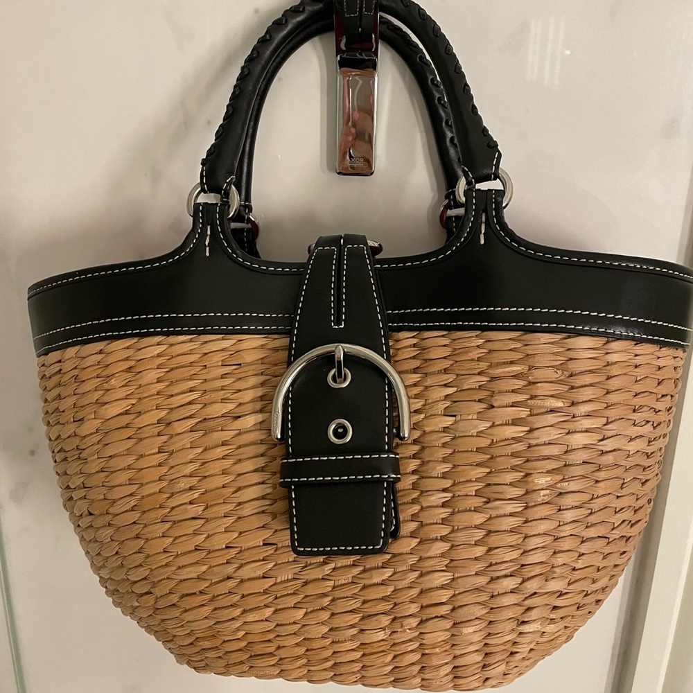 Coach wicker tote bag